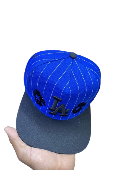 Los Angeles Dodgers Floral Interlocking LA Pinstripe Snapback Cap – Royal Blue & Black